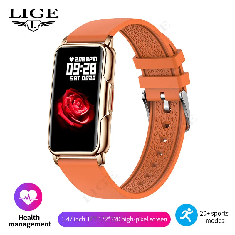Reloj inteligente LIGE, pulsera de actividad física para hombre y mujer, banda deportiva, podómetro, monitor de frecuencia cardíaca y sueño, smartwatch resistente al agua