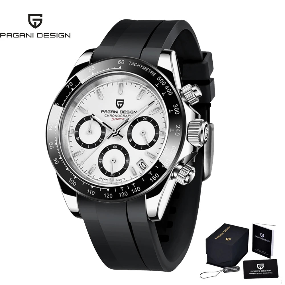 PAGANI Design Chronograph Quartz Watches Sports Sapphire Stainless Steel Waterproof watch for Men Reloj Hombre PD166