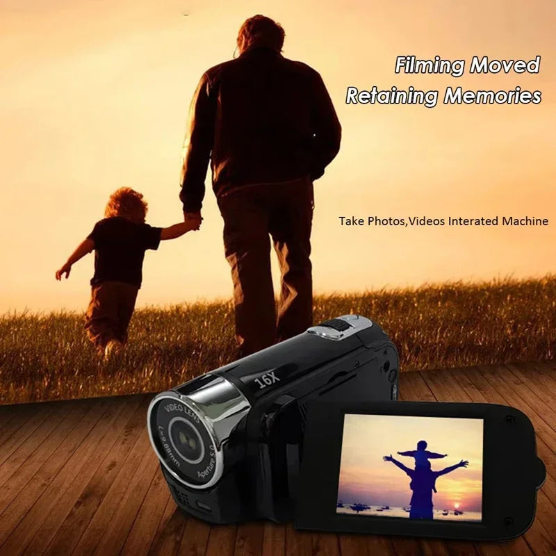 Cámara DV de 16MP, pantalla giratoria TFT de 2,7 pulgadas, cámara de vídeo Retro con Zoom Digital 16x y Cable USB, compatible con función de cámara nocturna
