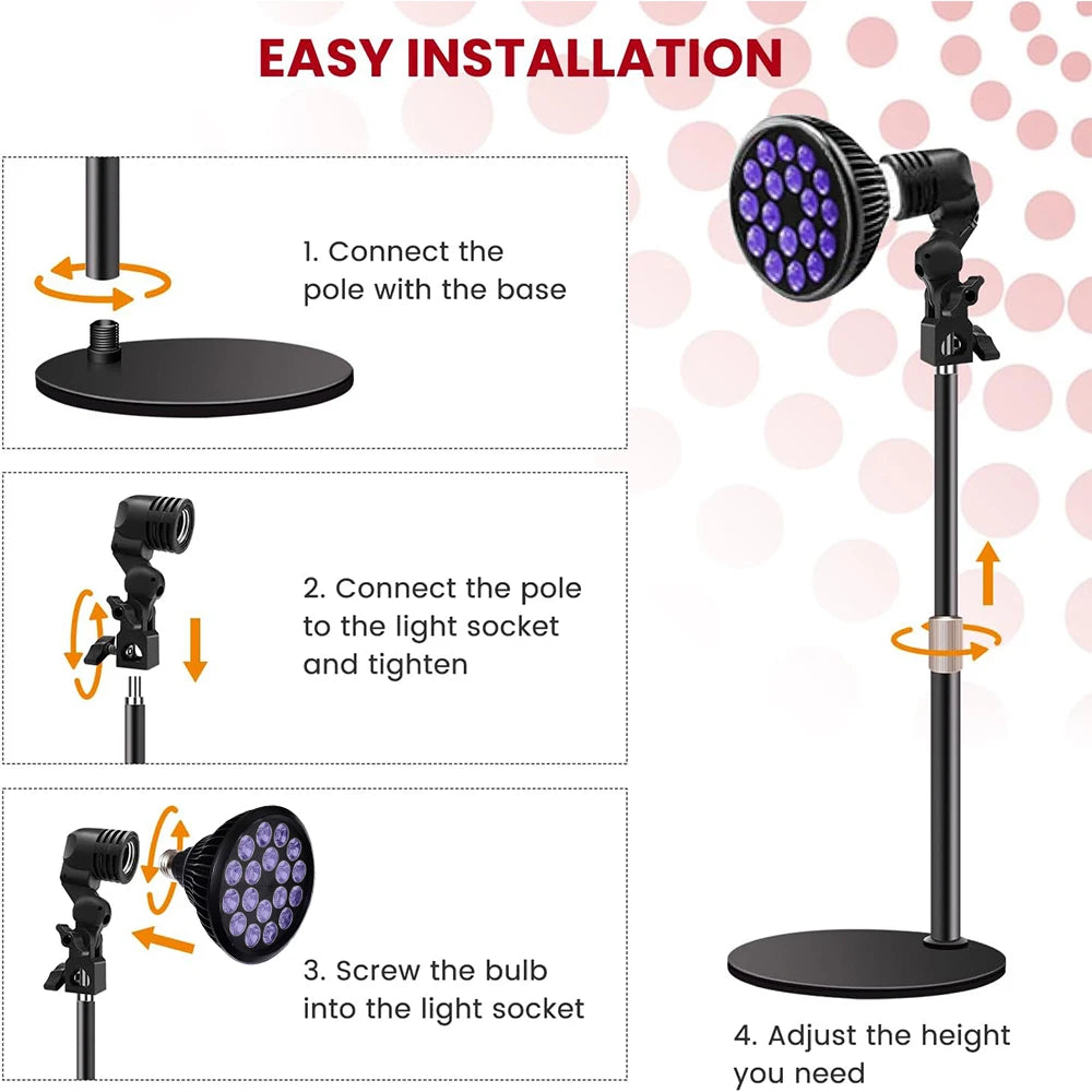 Lámpara de bronceado ultravioleta, lámpara Solarium de 54W para bronceado, cuidado de la piel corporal, 18 LED, cuidado de la piel para lámpara de luz de piel bronceada de 460nm y 480nm