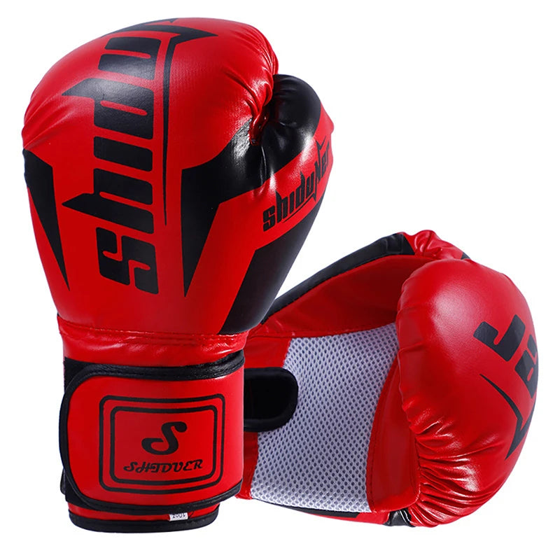 6/10 Oz PU transpirable niños adultos profesional Sanda Muay Thai Taekwondo guantes de boxeo transpirables neutros