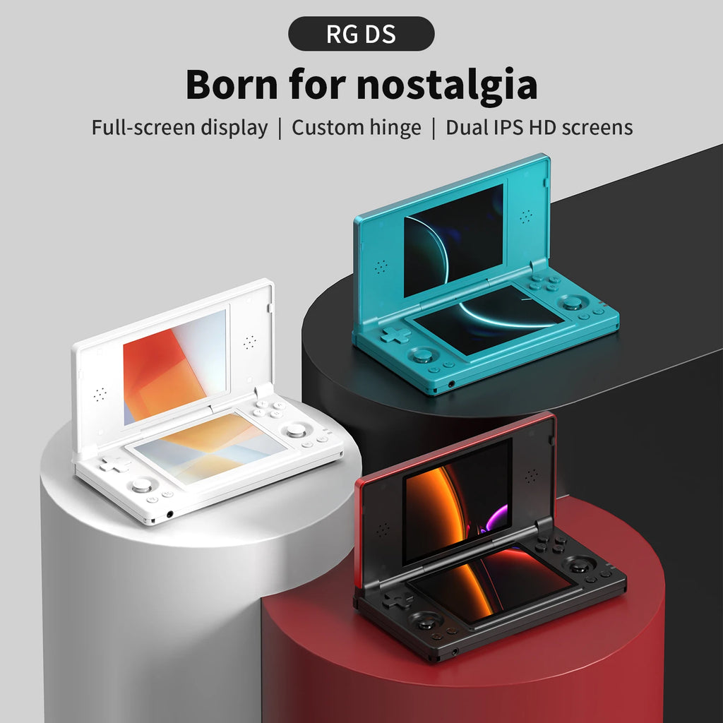 Anbernic RG DS Flip Retro Handheld Game Console 4" IPS Dual Screen Android/Linux Dual OS 4000mAh AI Wifi Streaming RixelHK Gifts