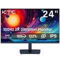 Monitor de computadora KTC de 24 pulgadas, resolución QHD, 100 Hz, panel IPS, 2K, contraste de 1300:1, pantalla con filtro de luz azul, cobertura de 122 % de sRGB, compatible con FreeSync y G-Sync, HDMI 2.0 y DisplayPort 1.4