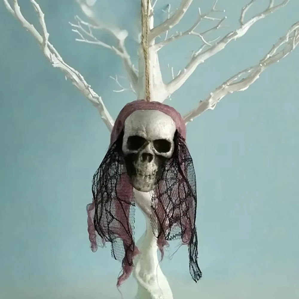 Decoraciones de calavera de Halloween, adornos colgantes de calavera de espuma, cabeza de hueso para ropa de novia, accesorios de decoración de terror de Casa Encantada