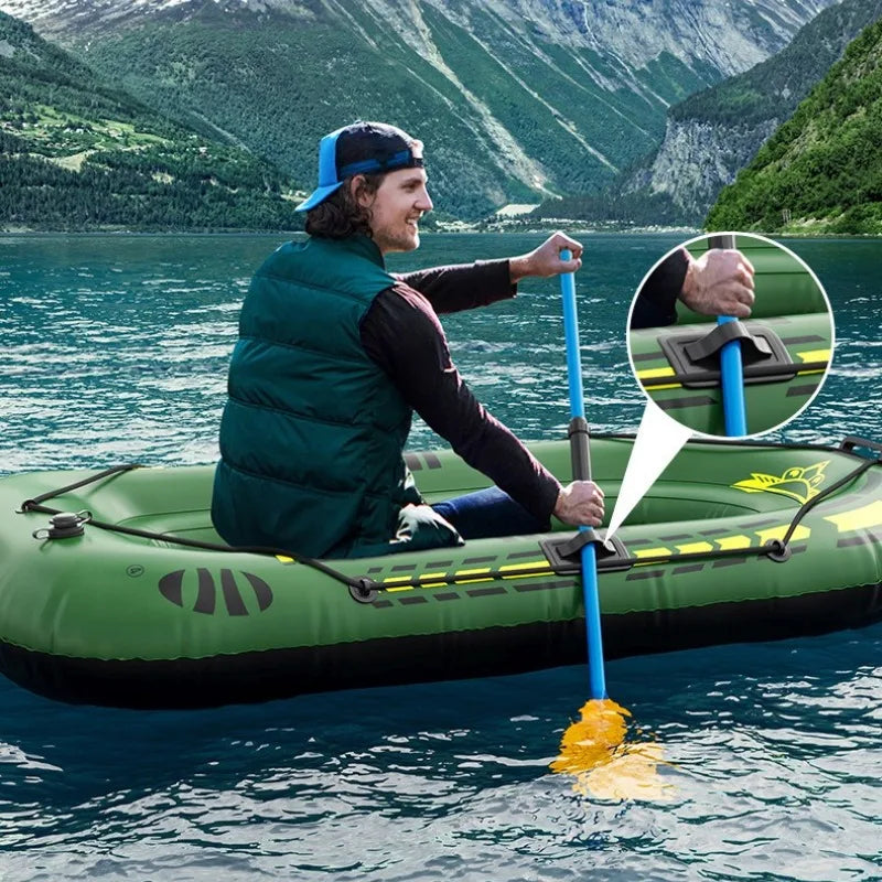Kayak Inflable Reforzado para Pesca, Bote para Dos Personas, Color Verde Militar, Bote de Goma para Rafting, Bote Inflable Pequeño para el Agua