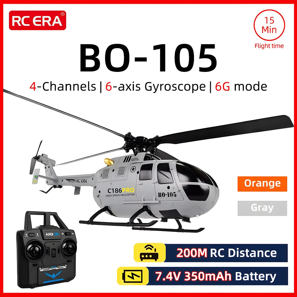 RC ERA BO-105 Helicóptero 1:48 4CH 15min Vuelo C186 Avión RC