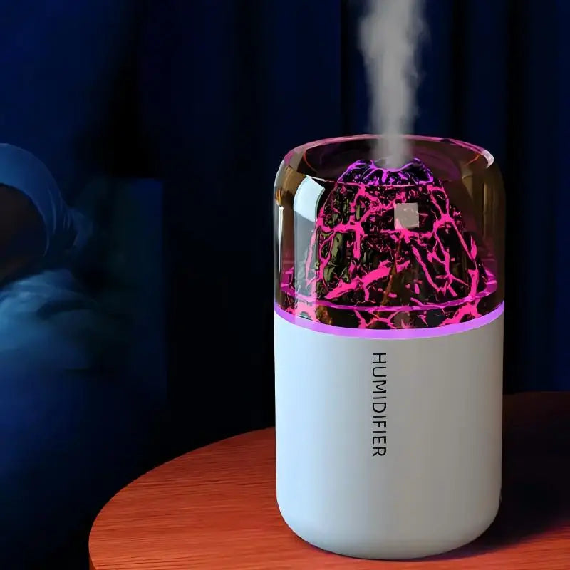 El difusor de aromaterapia USB humidificador con lámpara de color volcánico simulado es adecuado para usar en automóviles, hogares, dormitorios, como regalo,