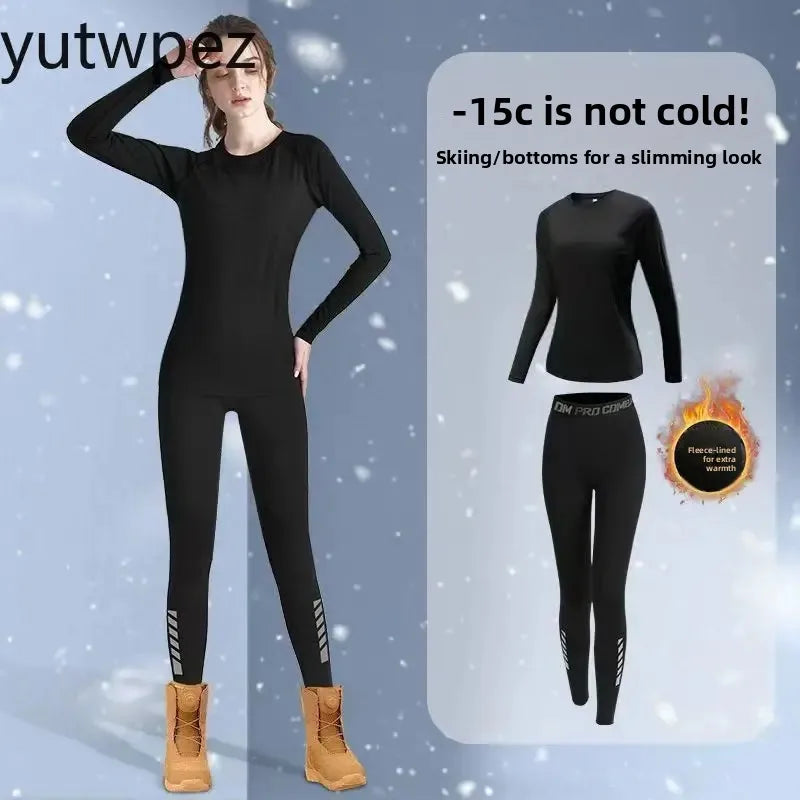 Conjunto de Ropa Interior Térmica para Esquí, 2 Piezas, Traje Ajustado para Snowboard, Protección contra el Frío Invernal, Elástico y Transpirable