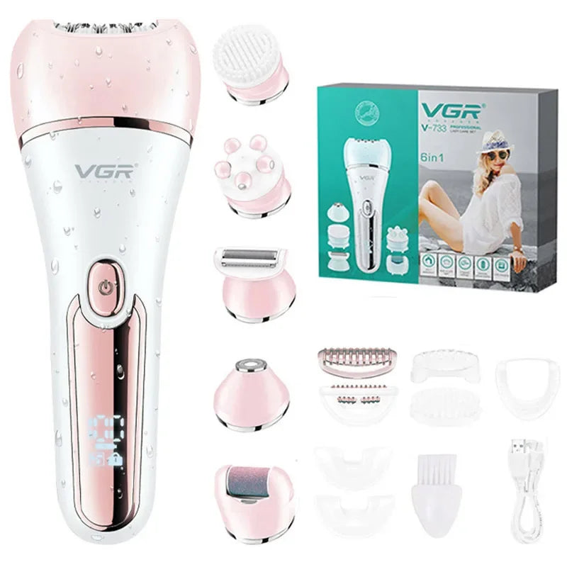 VGR-depiladora eléctrica para mujer, afeitadora femenina, depilación corporal para piernas, labio, barbilla, recortador de Bikini, utensilio para eliminar el vello Facial
