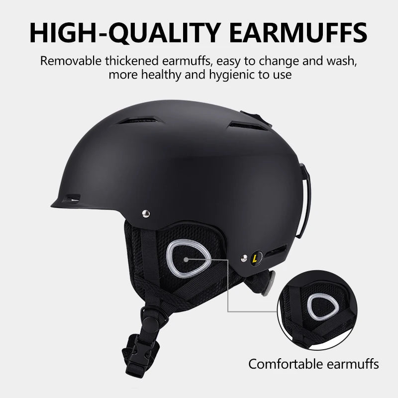 Horntour nuevo ABC + EPS casco de esquí de alta calidad para mantener el calor casco de esquí antiimpacto para adultos y niños casco de Snowboard de seguridad para la nieve