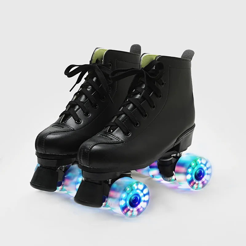 Patines de Doble Fila, Patines de Cuatro Ruedas para Hombre y Mujer, Flash