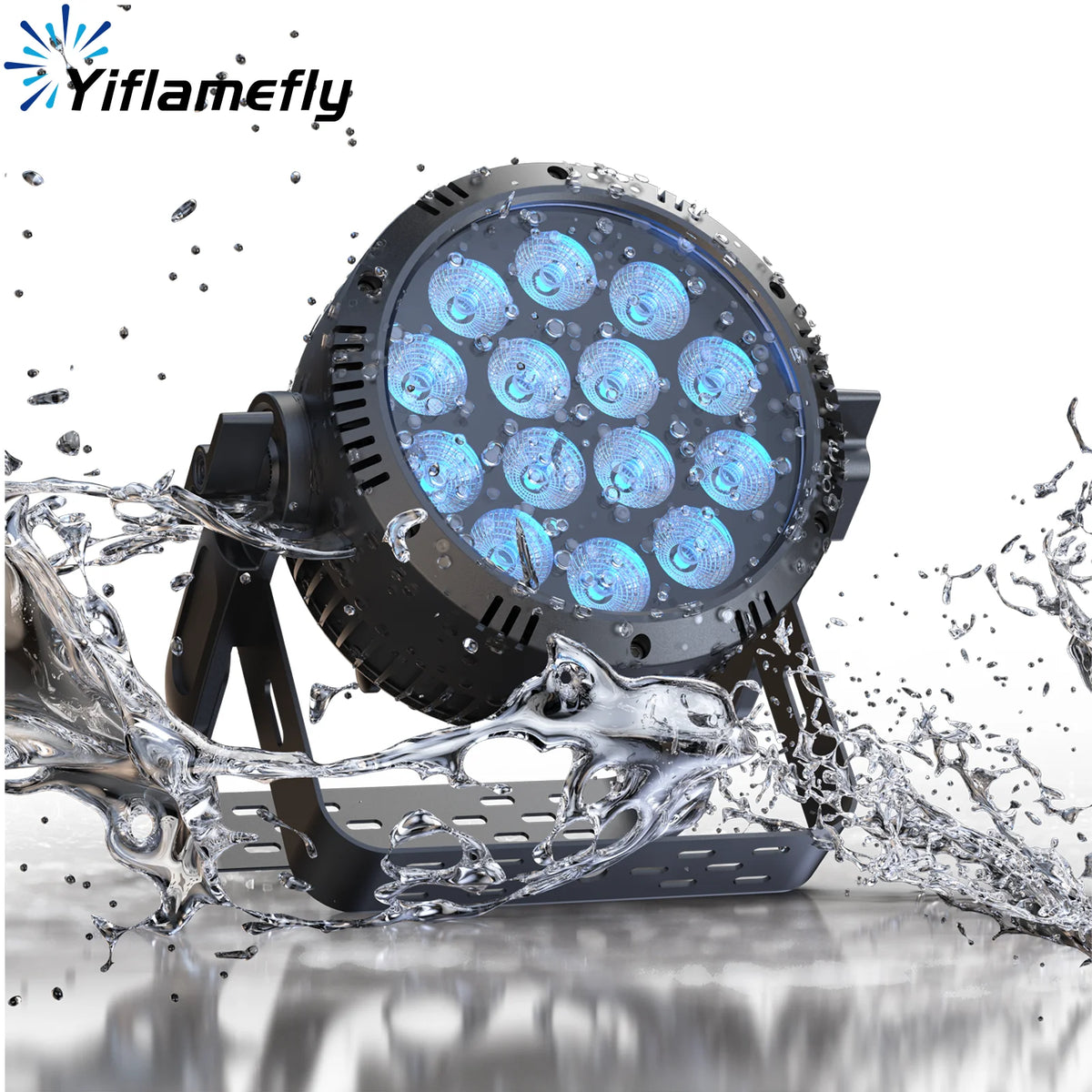 Yiflamefly 1/2 piezas Luces Par impermeables IP65, 14 LED RGBW de 15W, luces de escenario para exteriores, luces DMX para DJ, para discoteca, bodas, fiestas, KTV y bares