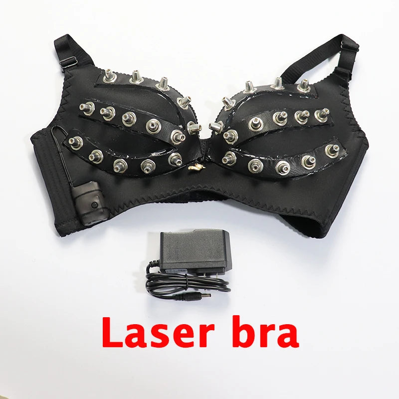 Nuevo disfraz láser rojo, sujetador Sexy para chica, cinturón, gafas LED, DJ, cantante, Bar, club nocturno, fiesta, artistas, trajes de espectáculo láser