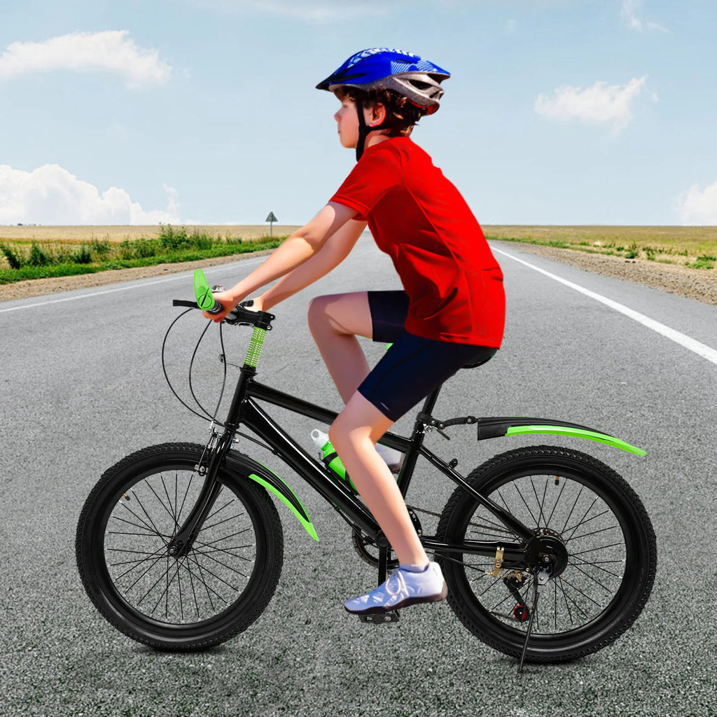 20 Inch Green Mountain Bike for Teens, Carbon Steel Frame 21-Speed Shifters, Dual Disc Brakes & Front Suspension Fork, Lightweight Off-Road Bicycle for Trail, Commute, Dirt (Green)