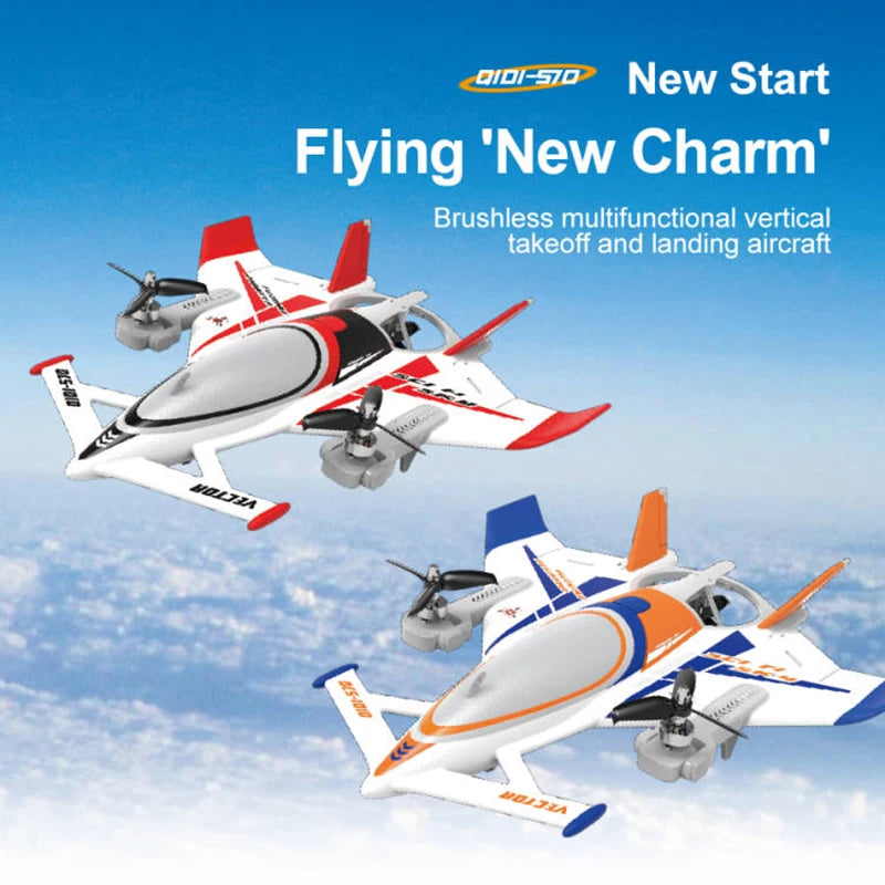 Avión QIDI570 RC, Avión de Control remoto de 8 canales con Motor sin escobillas, avión Vector de 3 ejes, modelo planeador 3D/6G RC, juguete para niños