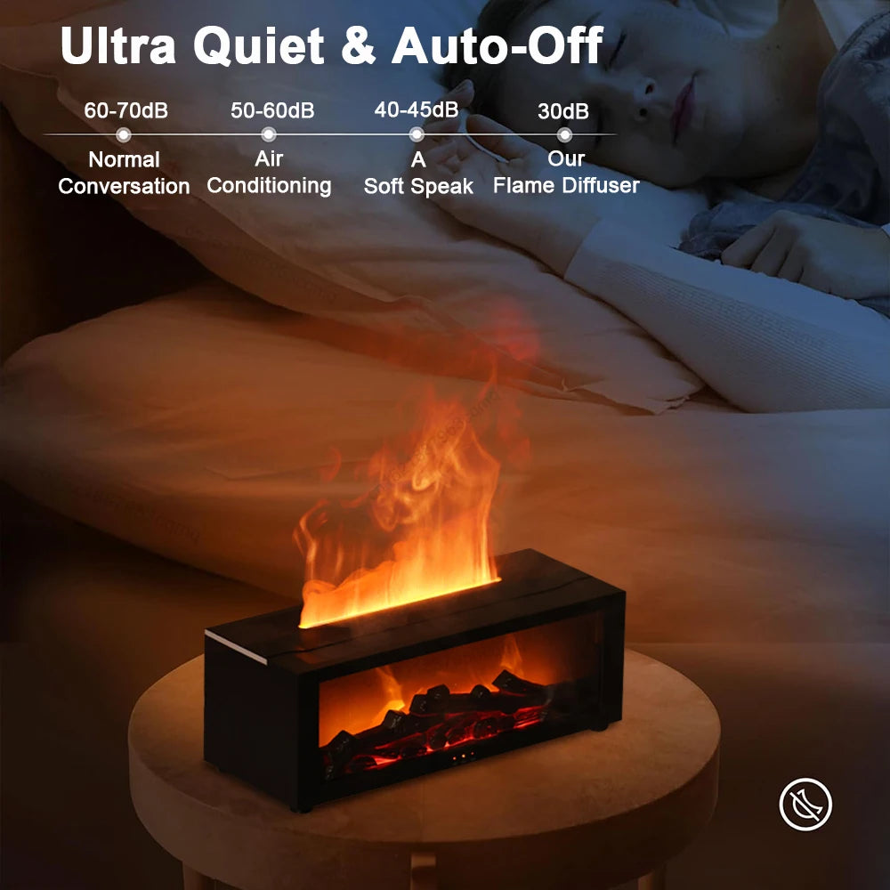 Humidificador de Aroma de aire, humidificador de aceites esenciales, difusor de fragancia de llama, difusor de aromaterapia para el hogar con luz LED y Control remoto
