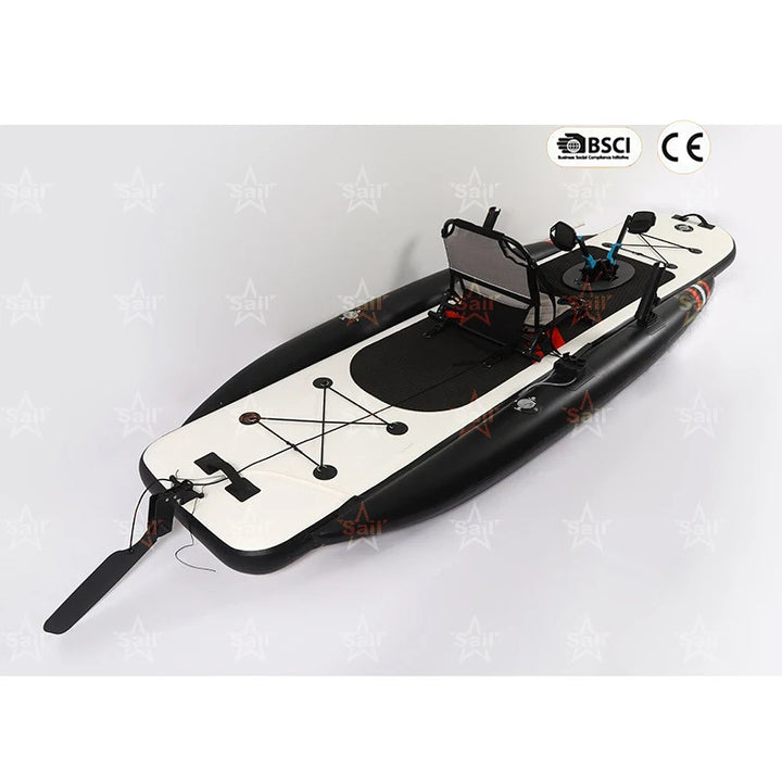 Kayak Inflable Compacto Individual con Suelo de Tecnología Drop Stitch, Asiento Ergonómico, Bote Ligero para Navegación Personal