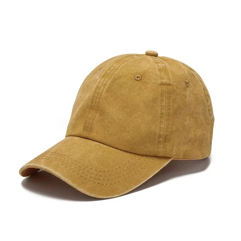 Gorra de béisbol de mezclilla lavada para hombre y mujer, gorra snapback, estilo hip hop vintage, color sólido, estilo casual deportivo para exteriores