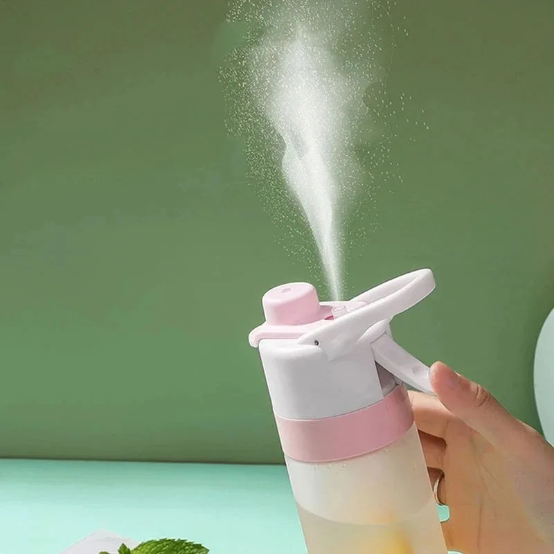 Botella de agua pulverizada de 650ml, botella de agua portátil para deportes al aire libre para niñas, gimnasio, Fitness, artículos para beber, senderismo, montar, botella de agua