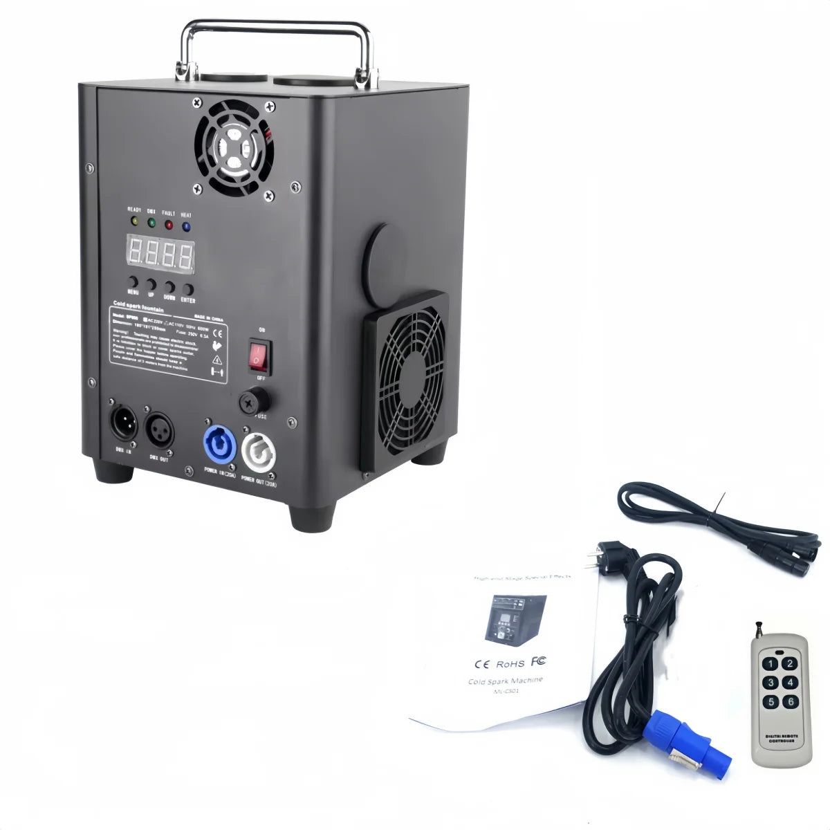 Máquina de chispa fría TI de 700W, máquina de chispa de polvo Ti, control remoto DMX, fuegos artificiales fríos inalámbricos, espectáculo de fiesta de boda, DJ, discoteca, escenario