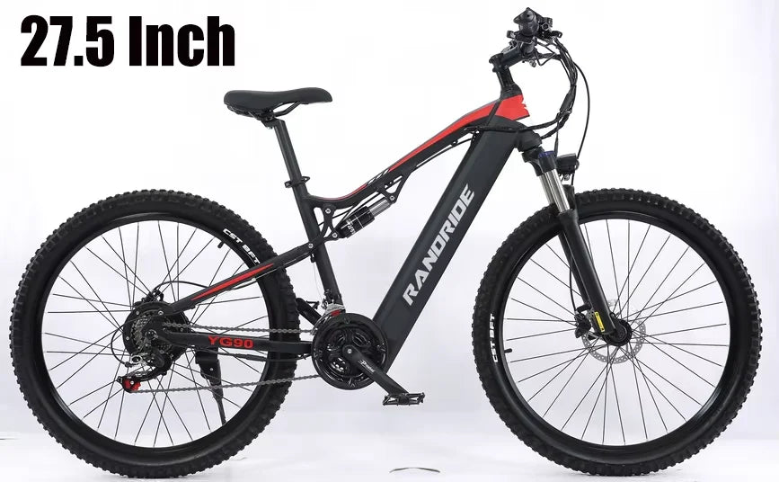 Bicicleta eléctrica YG90 con motor potente, batería de litio de 48V 17AH, sistema de frenos hidráulicos, bicicleta eléctrica de montaña todoterreno con neumáticos de 29 y 27.5 pulgadas