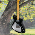 Guitarra eléctrica de 6 cuerdas, guitarra eléctrica de alto nivel estético con diapasón de arce en degradado plateado, guitarra eléctrica para toque rápido estilo rock.