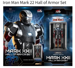 Vitrina con luz LED para hangar de Iron Man de Zd Toys, expositor para figuras de acción de Iron Man, almacenamiento de modelos coleccionables, regalo para aficionados