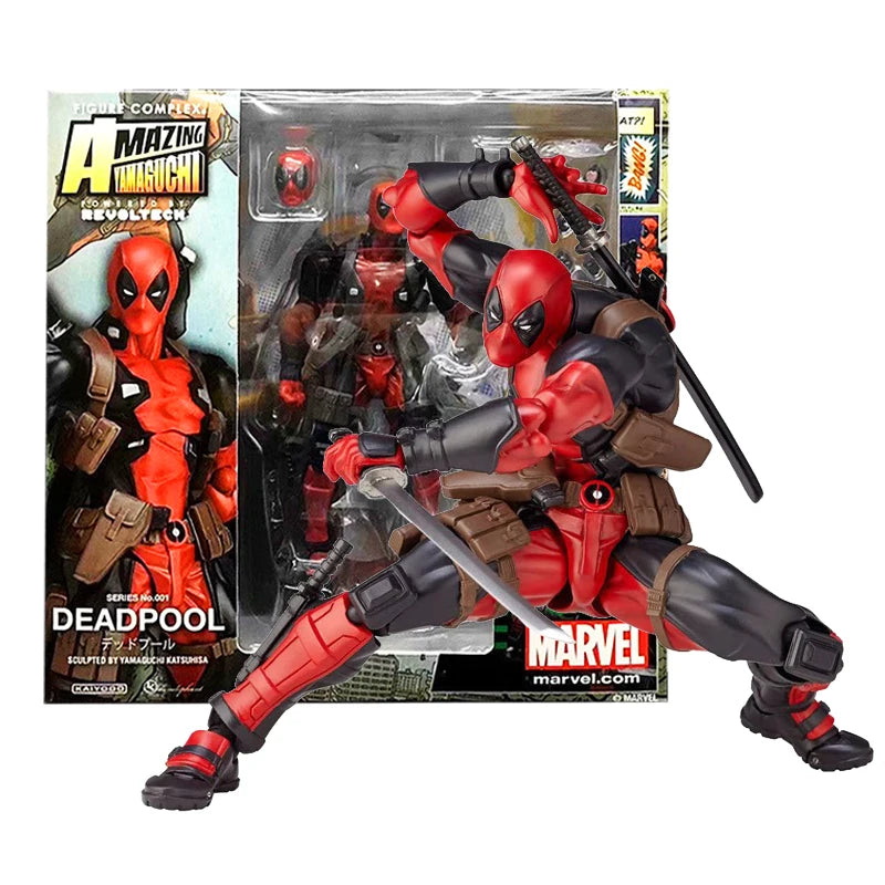 Figura de acción de Black Panther de Revoltech Yamaguchi, modelo de Deadpool y Venom, juguetes de Black Panther King of Wakanda T'Challa