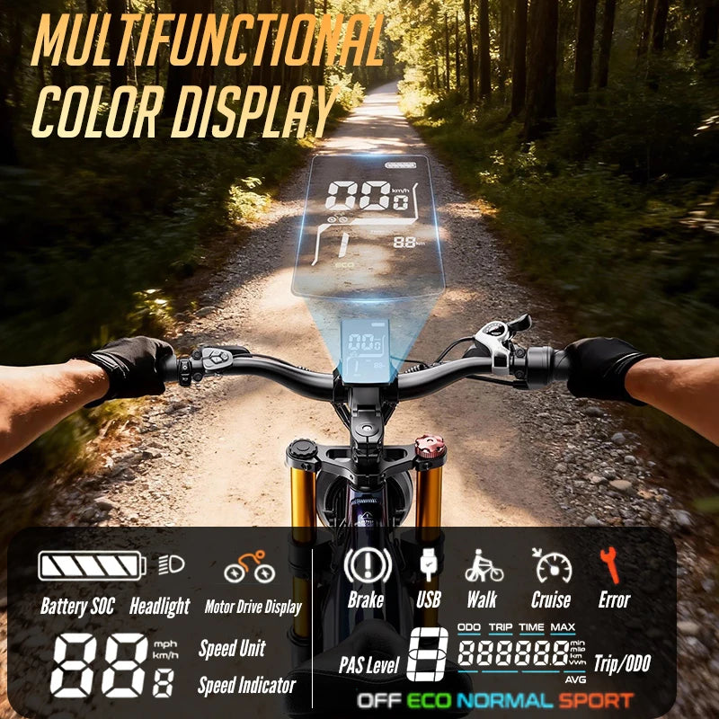 Bicicleta eléctrica potente de doble motor OTIDA S26, batería de 52V20Ah, neumáticos anchos de 26 pulgadas y 4.0, bicicleta eléctrica de montaña MTB para adultos