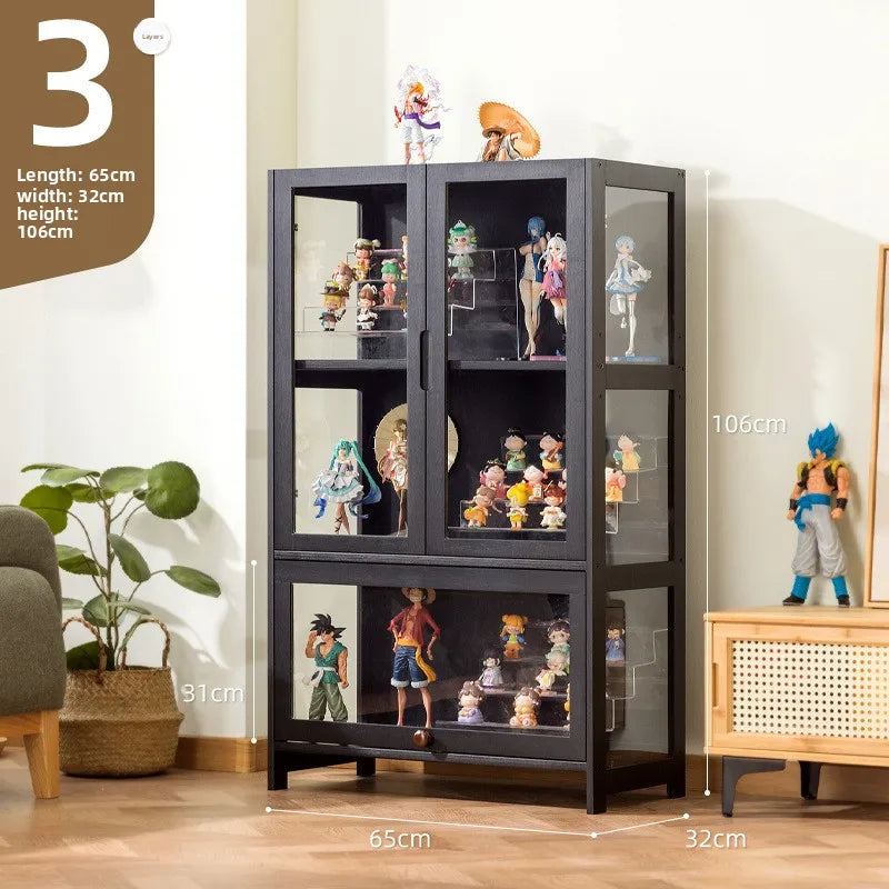 Vitrina Lego de gabinete de figuras, vitrina de vidrio con luz, estante de almacenamiento a prueba de polvo para el hogar, caja de exhibición de juguetes, vino