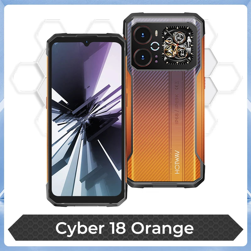 Smartphone resistente HOTWAV Cyber 18 de 6,75'', 120 Hz, Android 16, 8 GB + 256 GB, 64 MP, 20 MP, segunda pantalla táctil
