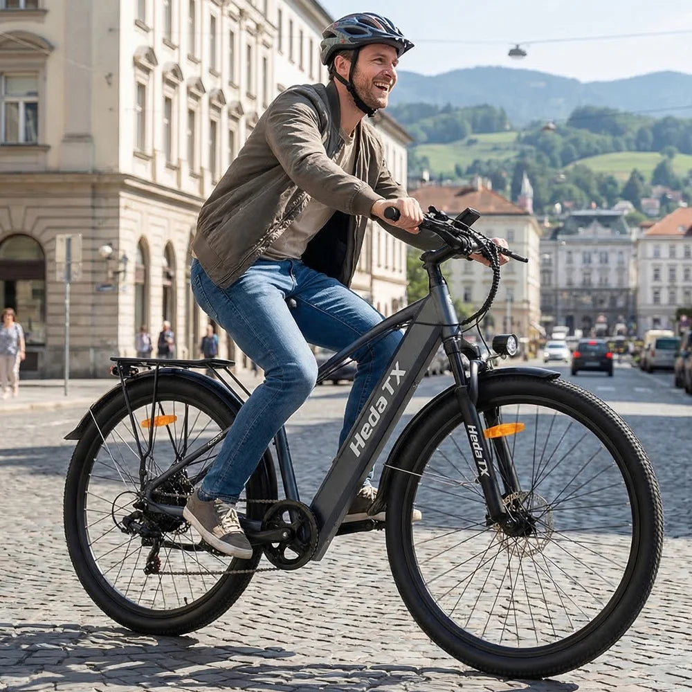 New HEDA TX1 Electric Mountain Bike 48V16Ah Lithium Battery  Rear Brushless Motor 29" 7 Speed Full Suspension All Terrain E-bike LCD Display