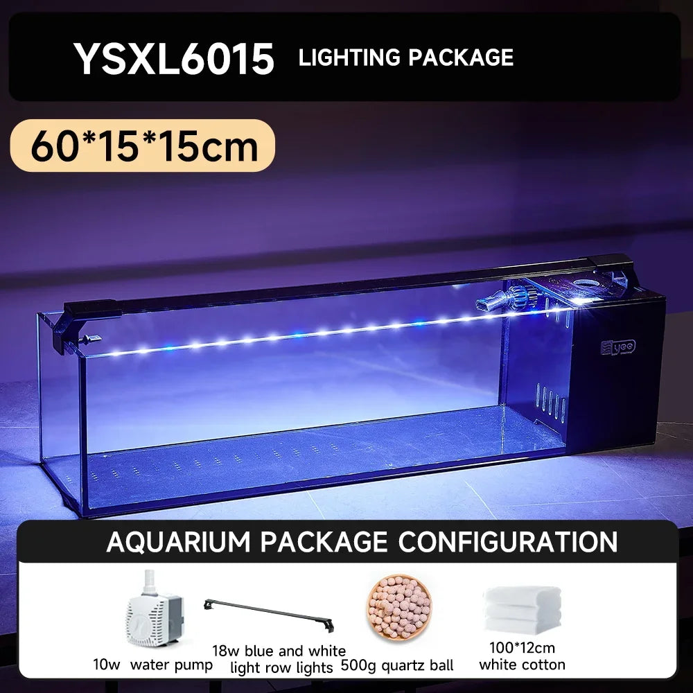 Wholesale Low Iron Glass 20 Gallon Betta Fish Tank Ultra Clear Desktop Decoration Aquarium Tank With Aquarium Pump and Led