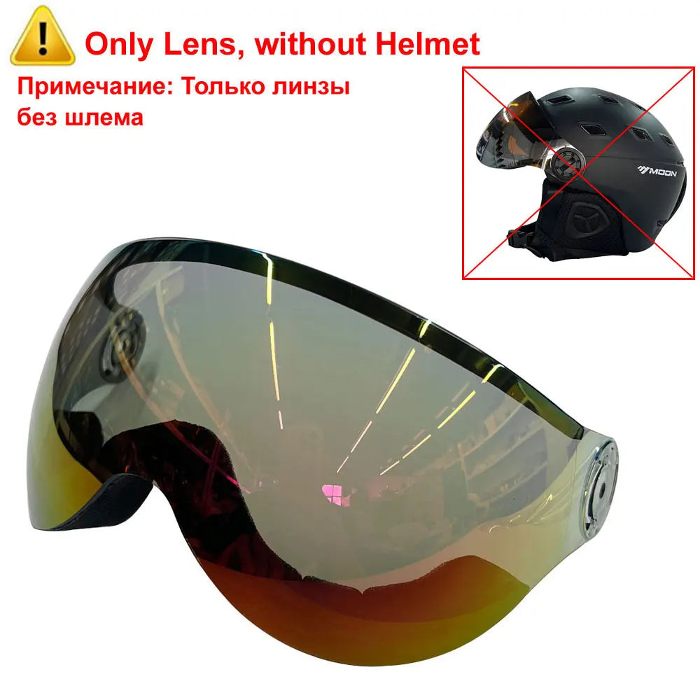 MOON-casco de esquí moldeado integralmente, gafas de PC + EPS, de alta calidad, para deportes al aire libre, esquí, Snowboard, monopatín