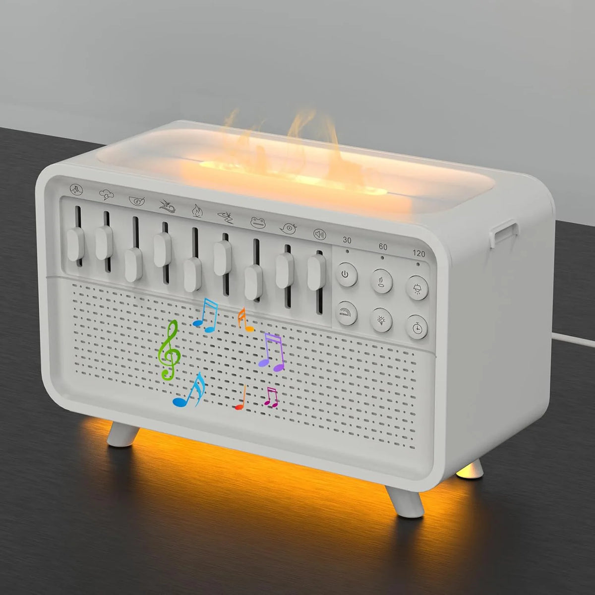Máquina de ruido blanco Bluetooth con difusor de aroma, humidificador y luz nocturna | 8 sonidos naturales, atenuación de 3 niveles para terapia del sueño