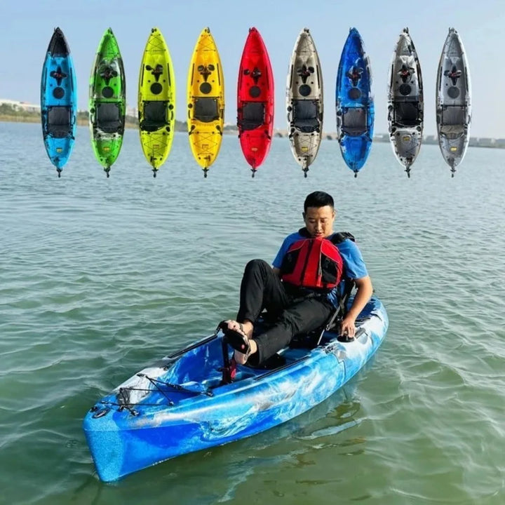 Kayak LLDPE portátil 2025 con canoa eléctrica impulsada por Pedal de carcasa dura dividida para Solo Tandem Lake Sea Adventures montaje Modular