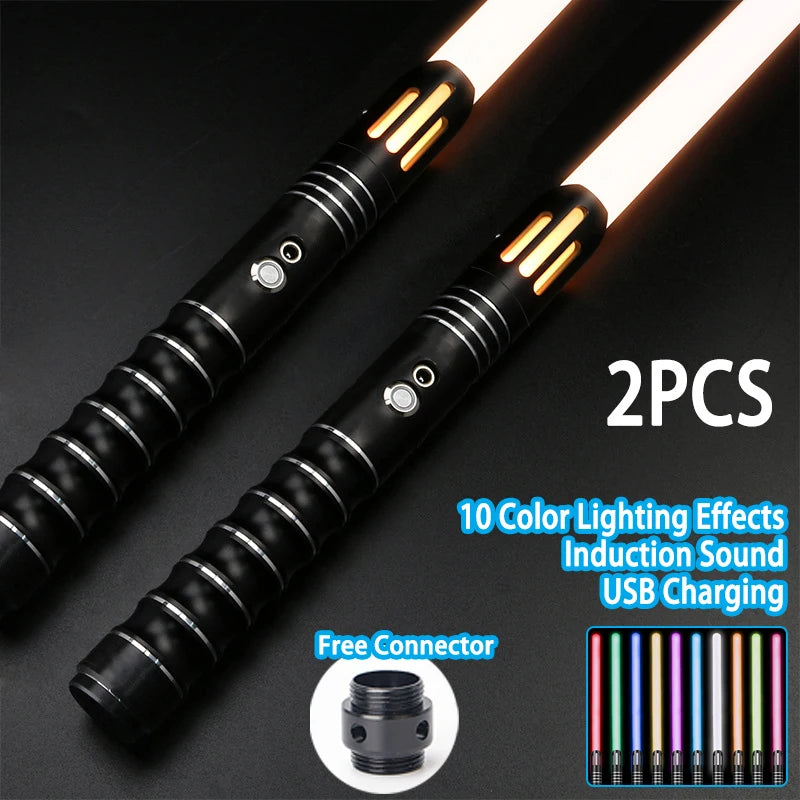 Juguete de espada láser de metal, sable de luz RGB con 7 colores, sonido, efectos Force FX, FOC Blaster, espada láser Jedi para niños, regalo
