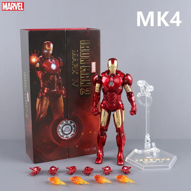 ZD Toys Iron Man figura de acción Mark 35 pargo rojo Iron Man MK 24 MK 22 MK 47 Tony Stark Ironman figura acción coleccionar juguete para regalo