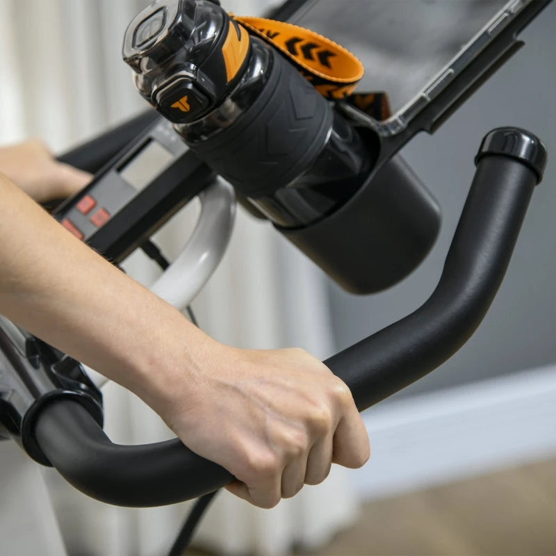 Bicicleta de ejercicio para interiores, entrenador doméstico con resistencia magnética, pantalla LCD, volante de inercia de 8 kg, asiento y manillares ajustables, ruedas de transporte, equipo de fitness cardiovascular en bl