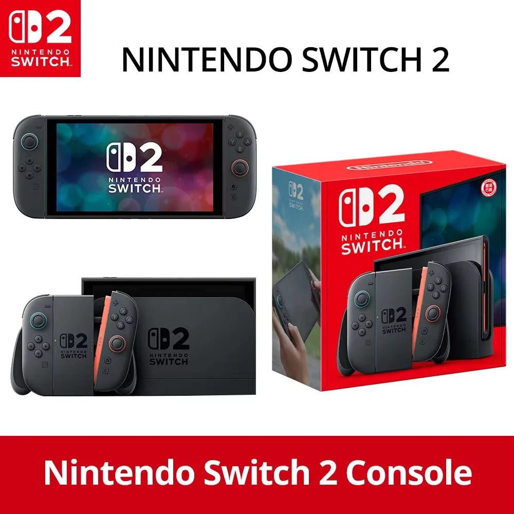 Consola de Juegos Nintendo Switch 2 Versión Original de la UE, 256 GB de Almacenamiento, Consola de Juegos Portátil NS2, Pantalla Táctil LCD de 7.9 Pulgadas, Diseño Magnético, Frecuencia de Imagen de hasta 120 fps, Resol
