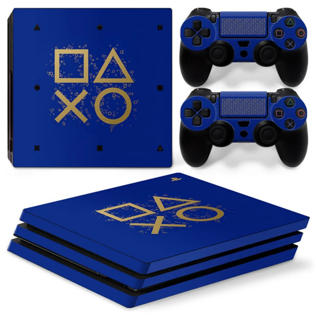 Protective Vinyl Decal Skin Sticker Full Set Cover Wrap for PS4 Pro Console and 2 Controllers