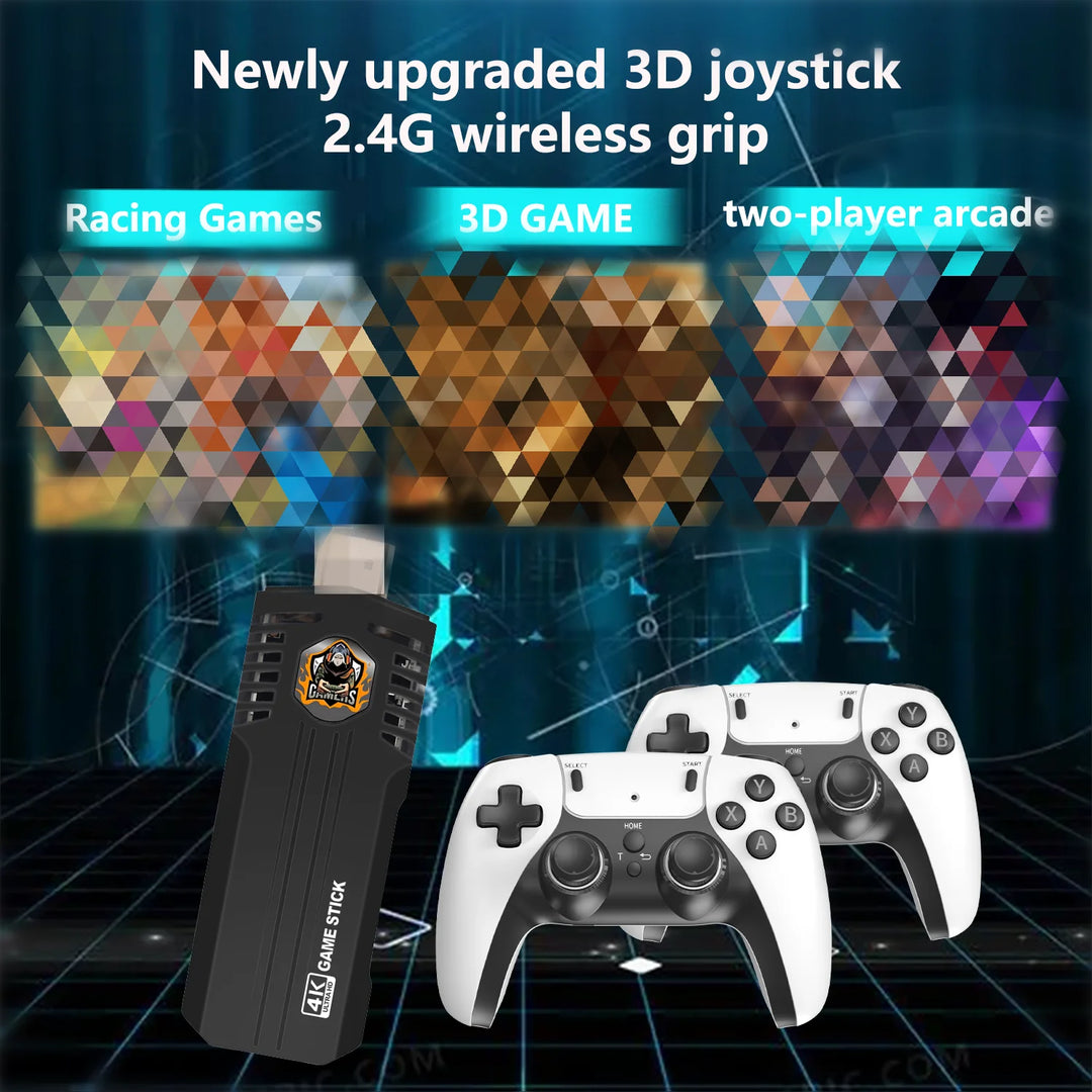 Game Stick Mini X8 Pro: consola de videojuegos retro 4K HD con sistema dual y mando inalámbrico de 2,4 GHz; más de 40 000 juegos para GB, GBC, MD, SFC y CPS