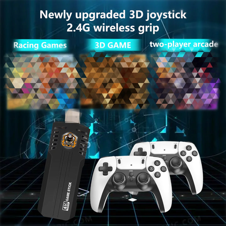 Game Stick Mini X8 Pro: consola de videojuegos retro 4K HD con sistema dual y mando inalámbrico de 2,4 GHz; más de 40 000 juegos para GB, GBC, MD, SFC y CPS