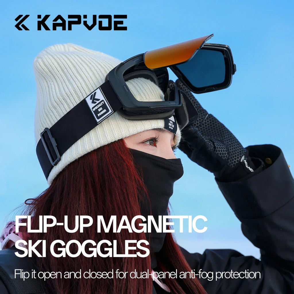 Gafas de Esquí Fotocromáticas Kapvoe, Gafas de Nieve para Snowboard, Esquí, Antivaho, UV400, Gafas para Moto de Nieve, Motocicleta, Hombre y Mujer