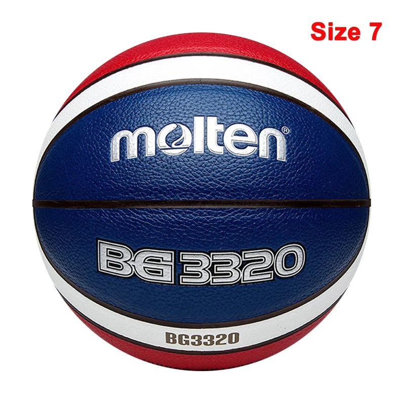 Molten-pelotas de baloncesto de Material PU, juego de entrenamiento de partido callejero para interiores y exteriores, tamaño oficial 7/6/5, hombre, mujer y niño
