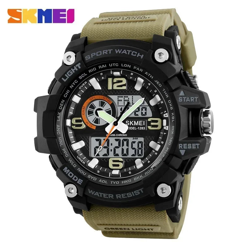 Reloj digital deportivo SKMEI 1283 para hombre, resistente al agua, a prueba de golpes, con luz LED, modelo 1637