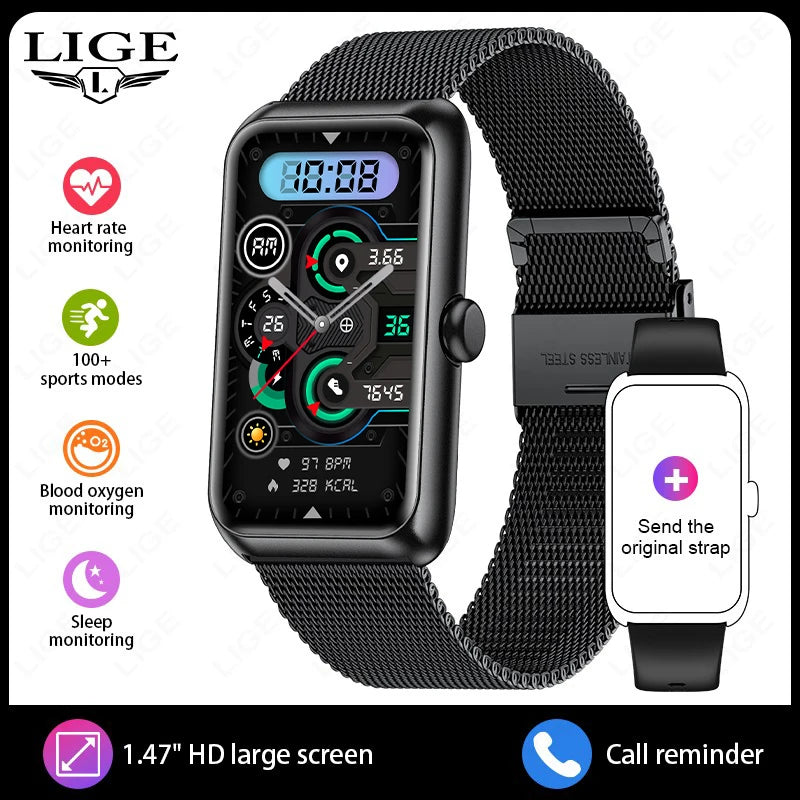 2026 Nuevo Smartwatch de 1.47 pulgadas con oxígeno en sangre, frecuencia cardíaca, monitoreo de salud del sueño, notificaciones y pulsera para múltiples deportes