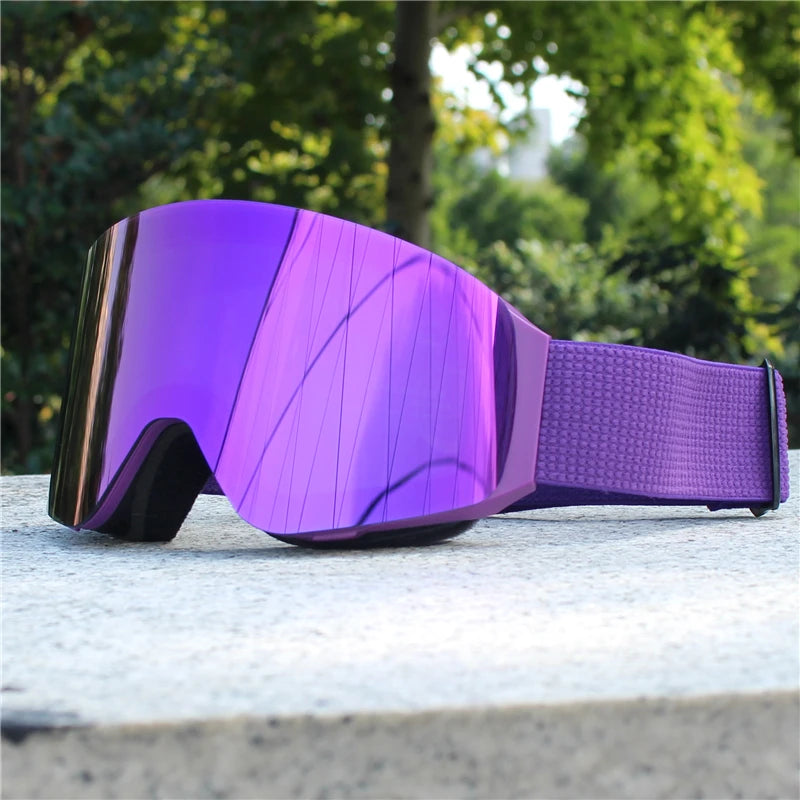 Cubierta abatible magnética, gafas de esquí antiniebla de doble capa, gafas de Snowboard, gafas para motos de nieve, protección óptica para deportes al aire libre