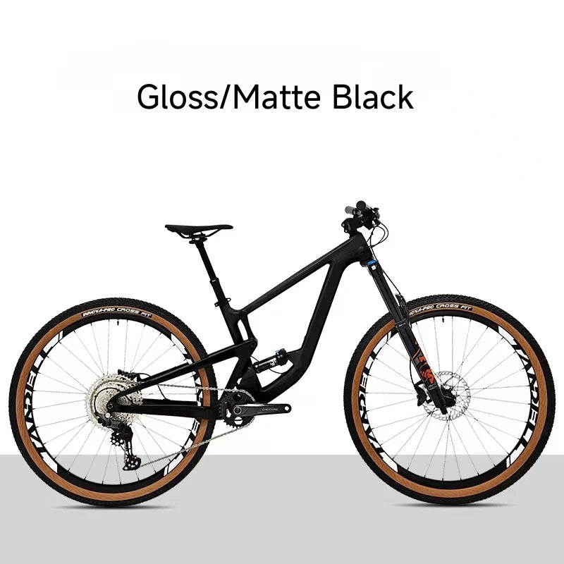 Bicicleta de montaña BXT de doble suspensión, cuadro de fibra de carbono, rodada 29, compatible con horquilla de 160mm de recorrido, eje Boost y tubo de sillín con suspensión