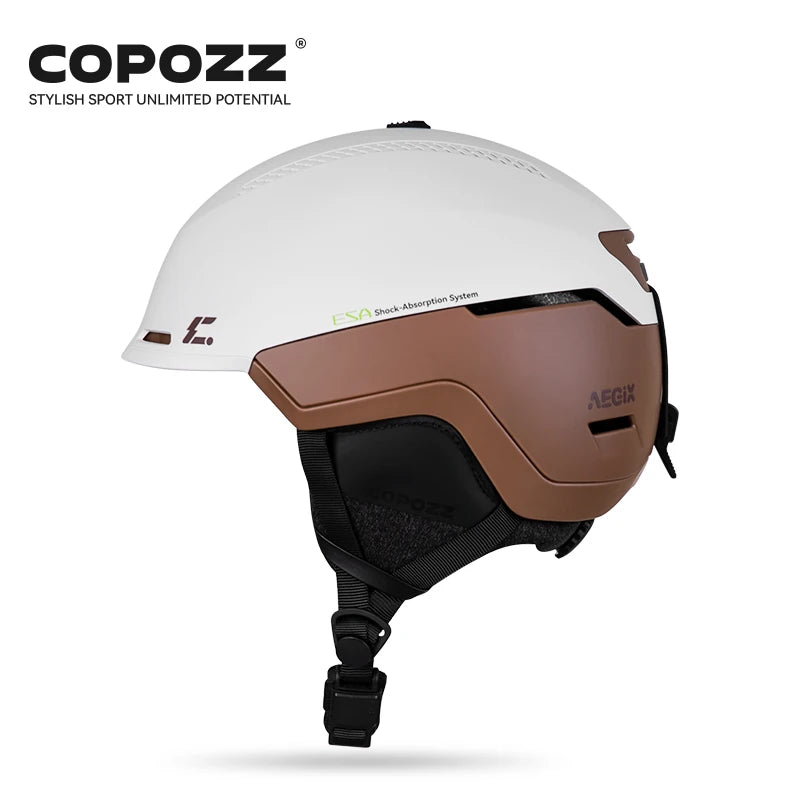 COPOZZ-casco de esquí para adultos y invierno, sistema de rescate de posicionamiento REECCO antiimpacto para exteriores, transpirable, casco de seguridad para esquí para hombres y mujeres